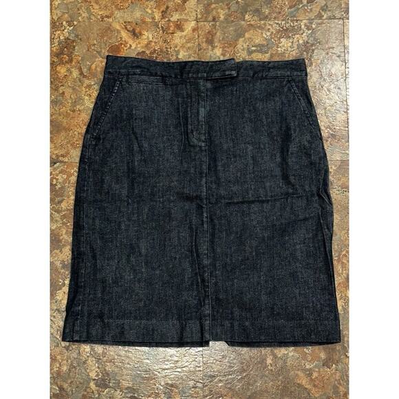 Talbots Women's Size 10 Dark Wash Stretch Denim Jean Skirt - Picture 1 of 10